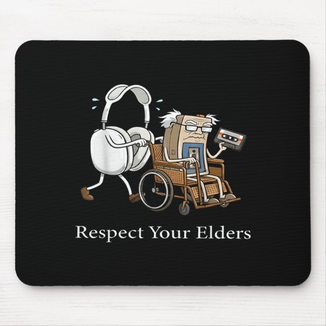Mousepad Respect Your Elders Retro Gaming Funny Gamer Contr (Frente)