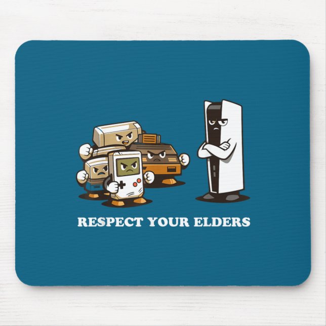 Mousepad Respect Your Elders T Retro 90s Gaming  (Frente)