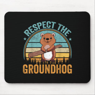 Mousepad Respeite A Bandeira De Groundhog Usa Woodchuck Gro