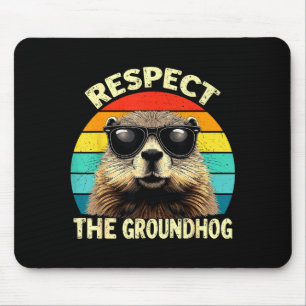 Mousepad Respeite O Amante Do Groundhog Vintage Animal Terr