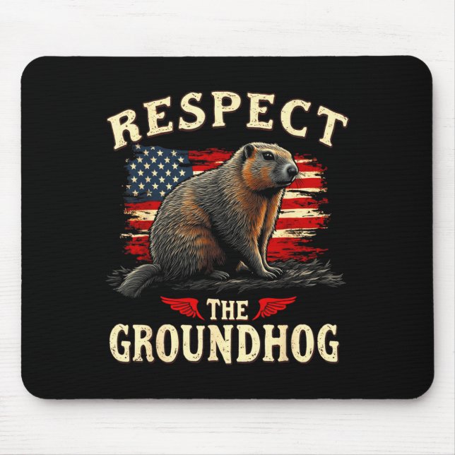 Mousepad Respeite O Groundhog Feliz Dia Do Ground-hog _1  (Frente)