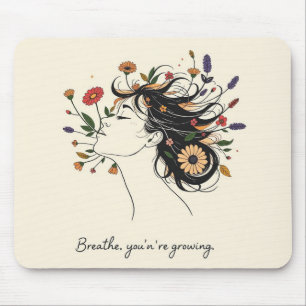Mousepad “Respira, Você Está Crescendo” Bloco de Mindfulnes