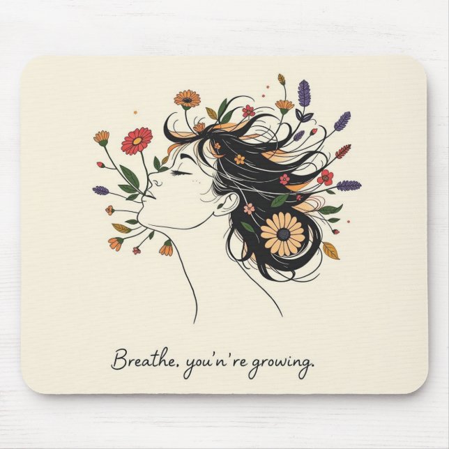Mousepad “Respira, Você Está Crescendo” Bloco de Mindfulnes (Frente)