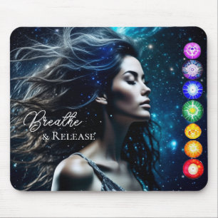Mousepad Respirar e liberar Linda mulher etérea