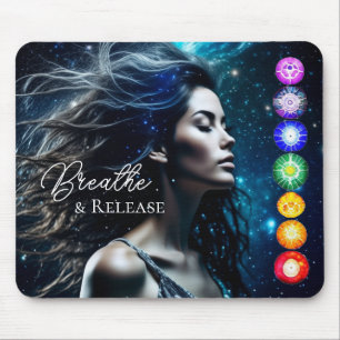 Mousepad Respirar e liberar Linda mulher etérea