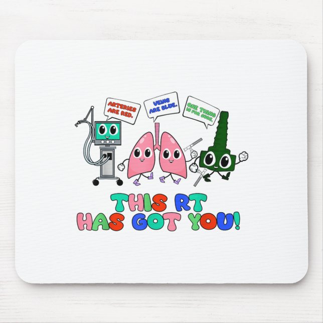 Mousepad Resratory Therast Valentine’s Day Design Lung Squa (Frente)