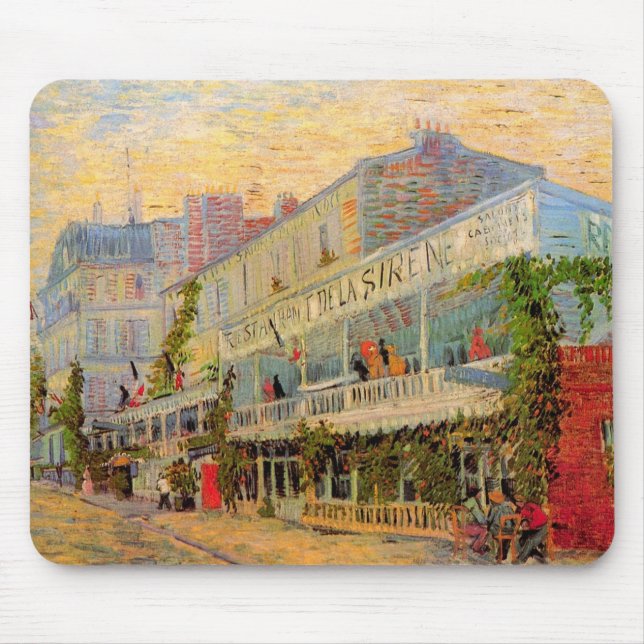 Mousepad Restaurante Sirene, Asnières por Vincent van Gogh (Frente)