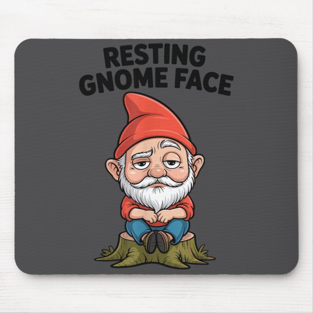 Mousepad Resting Gnome Face Cute Funny Christmas Kawaii Car (Frente)