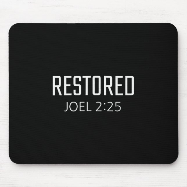 Mousepad Restored - Joel 2_25 Bible Religious Verse  (Frente)