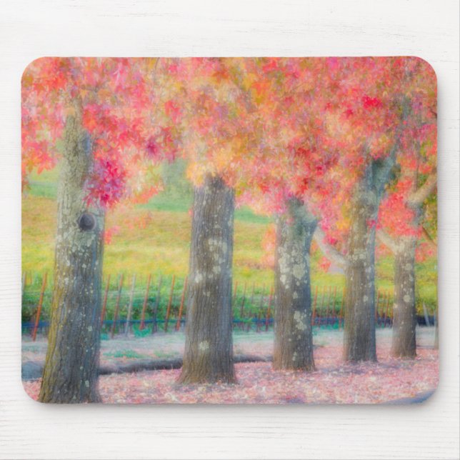 Mousepad Resumo das árvores do Napa Valley (Frente)
