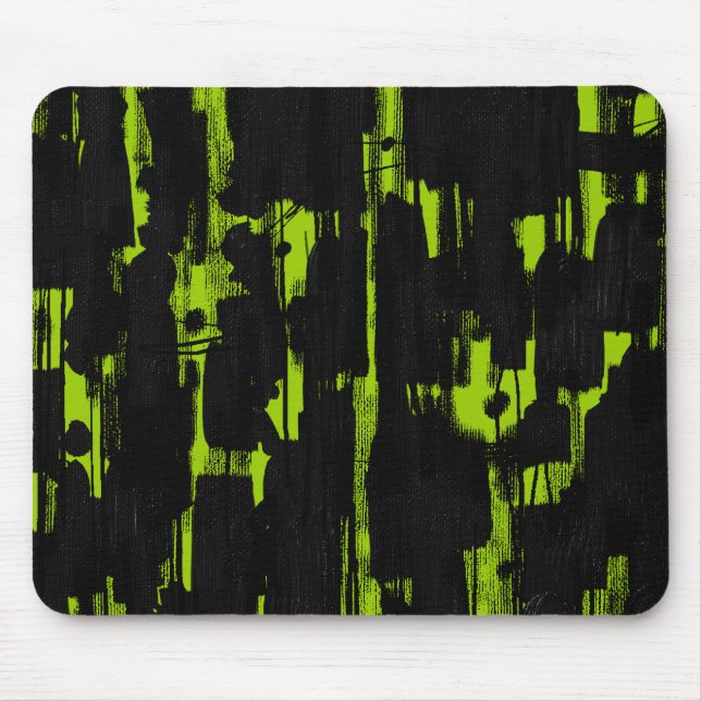 Mousepad Resumo em Preto - Verde Martiano (Frente)