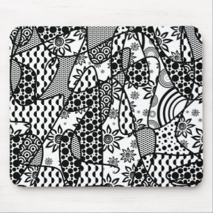 Mousepad Retalhos pretos & brancos 03 do teste padrão