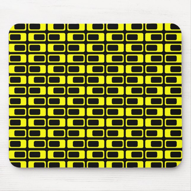 Mousepad Retângulos Alternativos (Amarelo com Preto) (Frente)