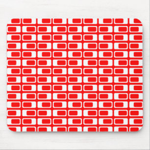 Mousepad Retângulos Alternativos (Branco com Vermelho)