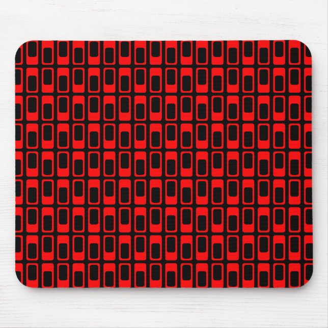 Mousepad Retângulos Alternativos (Vermelho com Preto) (Frente)
