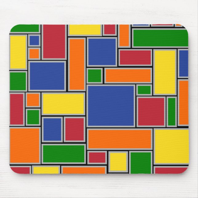 Mousepad Retângulos Coloridos (Frente)
