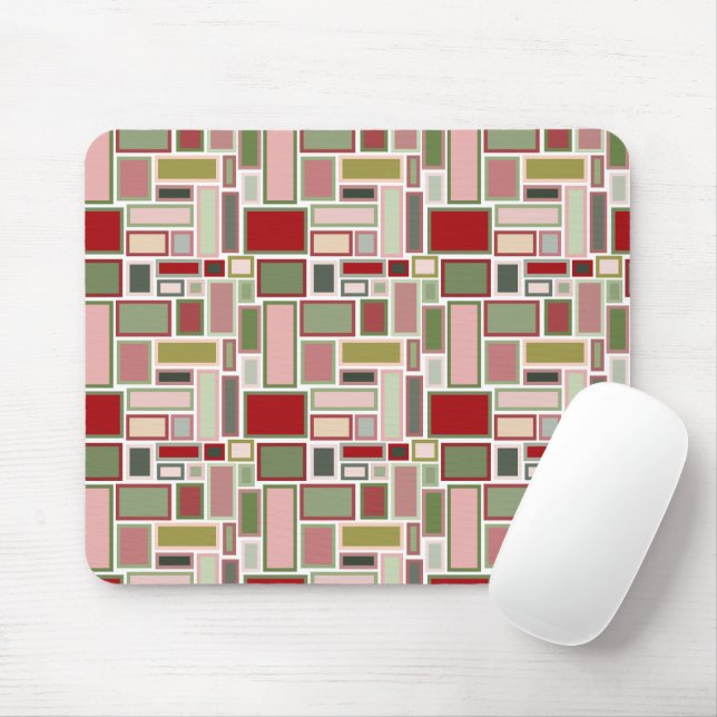 Mousepad Retângulos de Natal Boho (Com mouse)