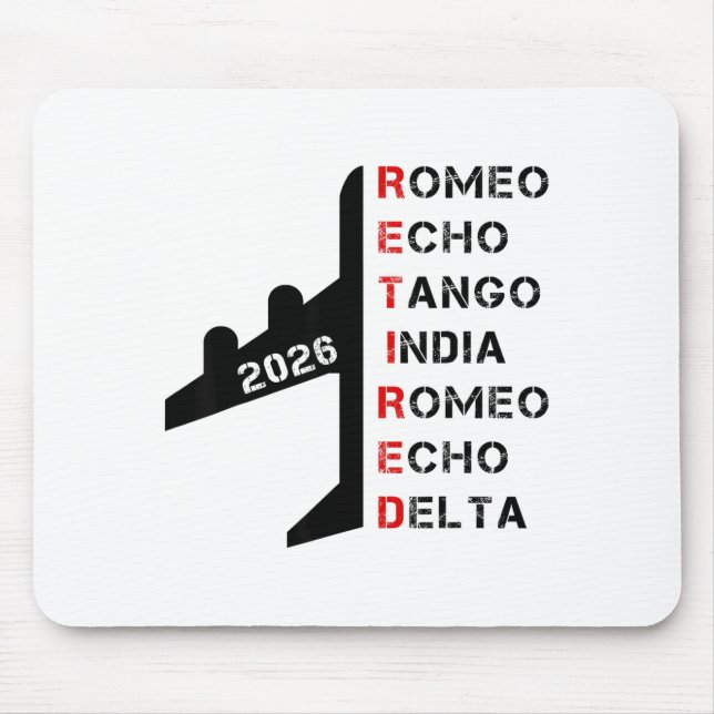 Mousepad Retired Lot 2026 Phonetic Alphabet Retirement Gift (Frente)