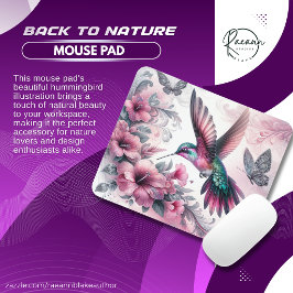 Mousepad Retorno à Natureza Almofada de Rato Beija-flor