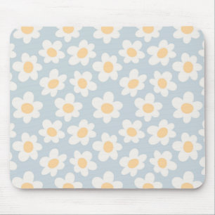 Mousepad Retrair margaridas no estilo florado sobre fundo a