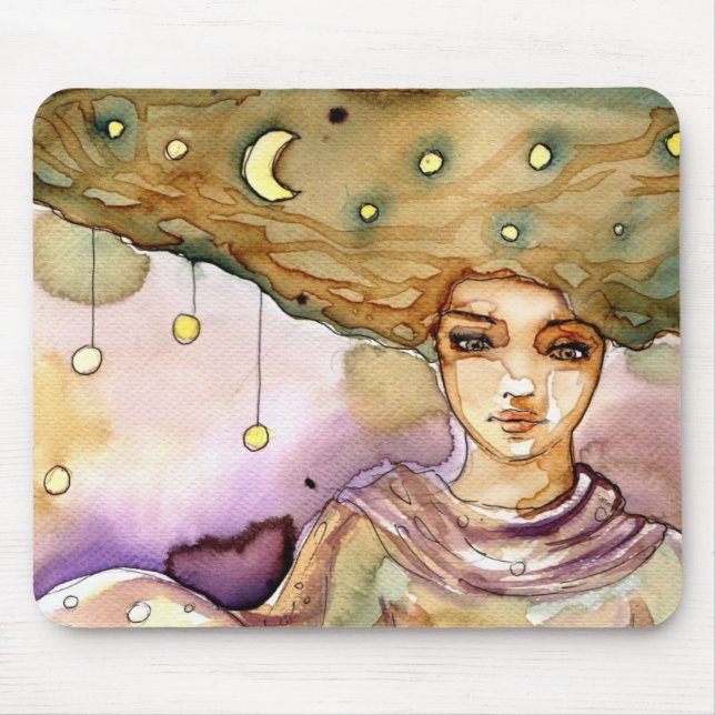 Mousepad Retrato abstrato e mulher bonito (Frente)