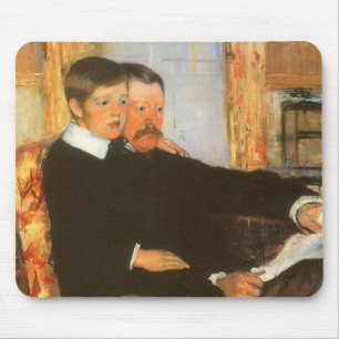 Mousepad Retrato Antigo de Pai e Filho por Mary Cassatt