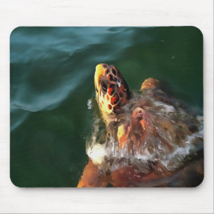 Mousepad Retrato Artístico De Tartaruga-Do-Mar