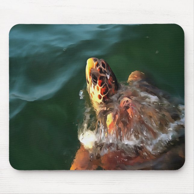 Mousepad Retrato Artístico De Tartaruga-Do-Mar (Frente)