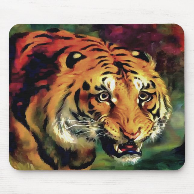Mousepad Retrato Artístico Snarling Tiger (Frente)
