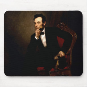 Mousepad Retrato branco oficial da casa de Abraham Lincoln
