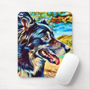 Mousepad Retrato Cénico Original da Natureza do Border Coll