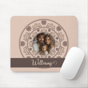 Mousepad Retrato da família personalizada Neutrais aquecido