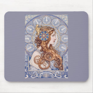 Mousepad Retrato da Rainha Art Nouveau