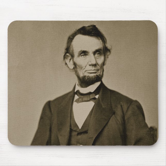Mousepad Retrato de Abraham Lincoln (1809-65) (foto de b/w) (Frente)