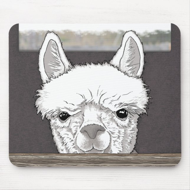 Mousepad Retrato de Alpaca (Frente)
