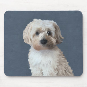 Mousepad Retrato de animais de estimação de cachorro-torto