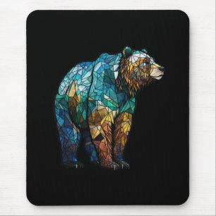 Mousepad Retrato De Animais De Urso Grizzie Floresta De Vid
