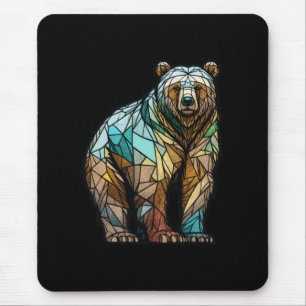 Mousepad Retrato De Animais De Urso Grizzie Floresta De Vid