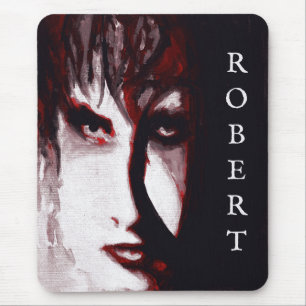 Mousepad Retrato de Arte de Homem de Música Goth Pós-Punk G