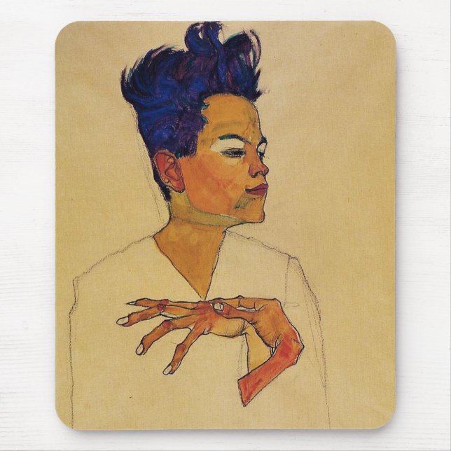 Mousepad Retrato de auto de Egon Schiele (Frente)