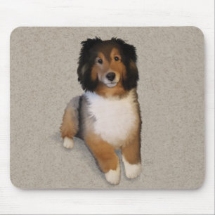 Mousepad Retrato de cão Sheltie mix