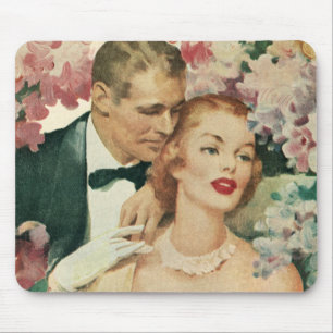 Mousepad Retrato de Casamento Antigo, Noiva e Noivo Retrô