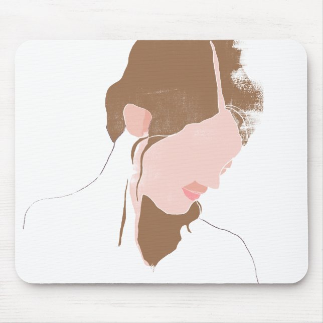 Mousepad Retrato de Contorno Moderno (Frente)