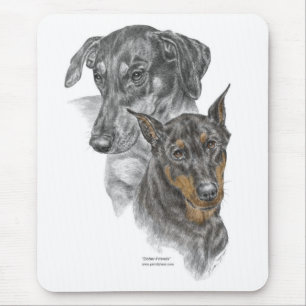Mousepad Retrato de Dois Dobermans