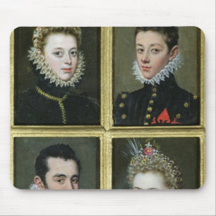 Mousepad Retrato de dois homens e de duas mulheres