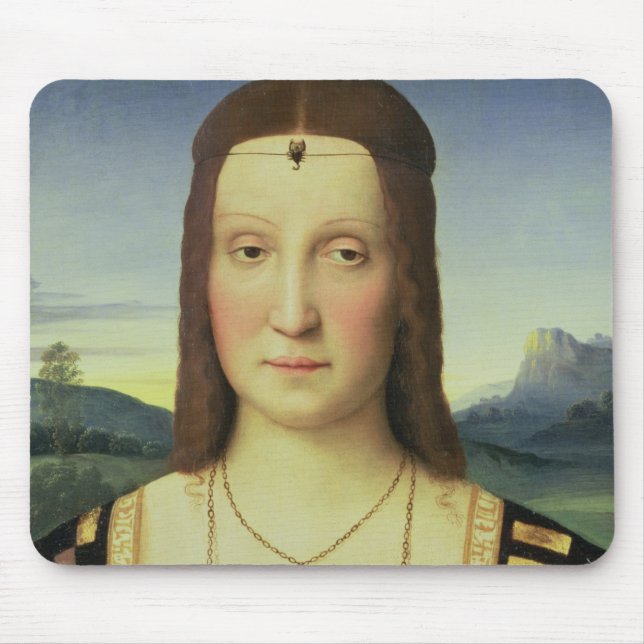 Mousepad Retrato de Elizabeth Gonzaga, c.1504 (óleo na (Frente)