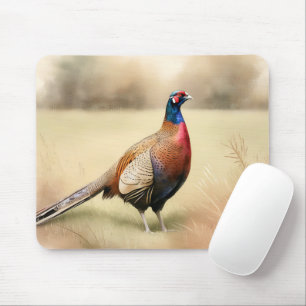 Mousepad Retrato De Faisão Em Ouro