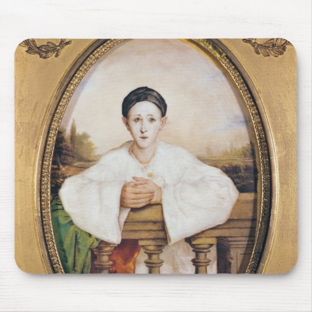 Mousepad Retrato de Gaspard Deburau como Pierrot, c.1815 (Frente)