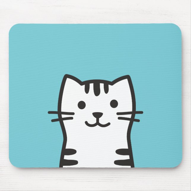 Mousepad Retrato de gato engraçado (Frente)