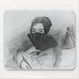 Mousepad Retrato de George Sand atrás de seu fã